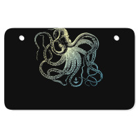 Octopus Cool Vintage Marine Biologist Ocean Sea Life 3 Atv License Plate | Artistshot