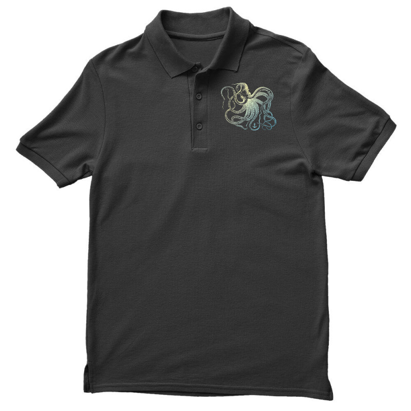 Octopus Cool Vintage Marine Biologist Ocean Sea Life 3 Men's Polo Shirt | Artistshot