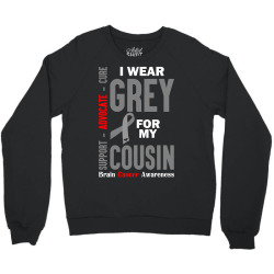 I Wear Grey For My Cousin (Brain Cancer Awareness) Crewneck Sweatshirt | Artistshot