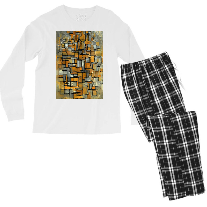 Piet Mondrian Tableau No 1 Men's Long Sleeve Pajama Set | Artistshot