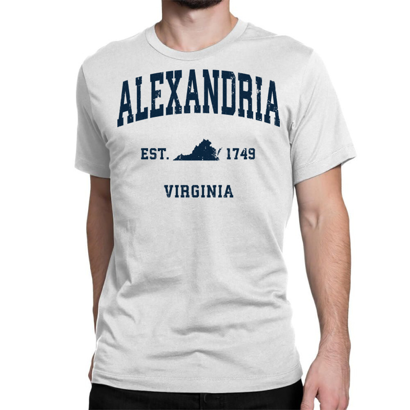 Alexandria Virginia Va Vintage Athletic Navy Sports Design Long Sleeve Classic T-shirt by cm-arts | Artistshot