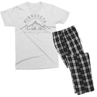 Minnesota North Star State Est. 1858 Vintage Mountains Gift Pullover H Men's T-shirt Pajama Set | Artistshot