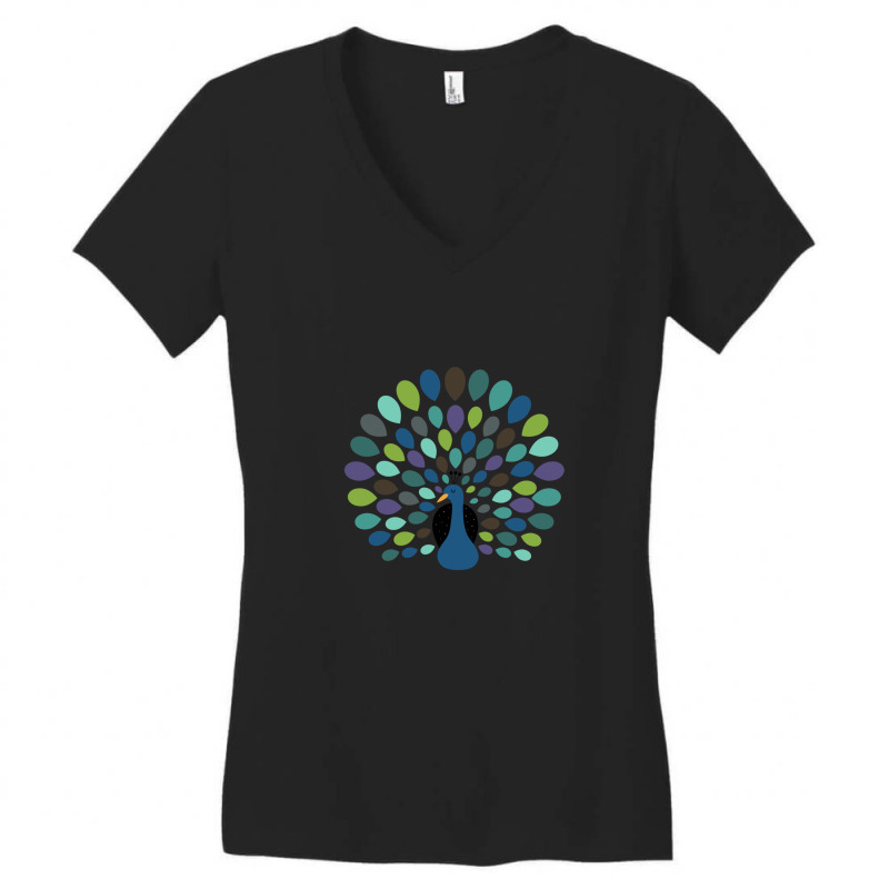 Peacock Time Women's V-Neck T-Shirt by NicholasRoberson | Artistshot