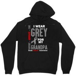 I Wear Grey For My Grandpa (Brain Cancer Awareness) Unisex Hoodie | Artistshot