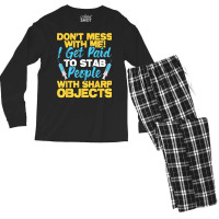 Stab People With Sharp Objects   Phlebotomist Phlebotomy T Shirt Men's Long Sleeve Pajama Set | Artistshot