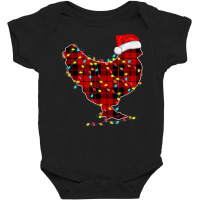 Funny Chicken Christmas Light Red Plaid Matching Family T  Shirt Baby Bodysuit | Artistshot