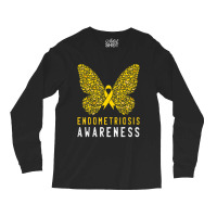 Butterfly Endometriosis Awareness Month Endo Support Ribbon Long Sleeve Shirts | Artistshot