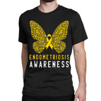 Butterfly Endometriosis Awareness Month Endo Support Ribbon Classic T-shirt | Artistshot