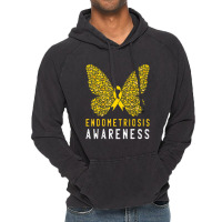 Butterfly Endometriosis Awareness Month Endo Support Ribbon Vintage Hoodie | Artistshot