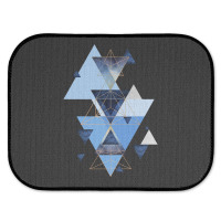 Geometric Triangle Compilation In Blue Rear Car Mat | Artistshot