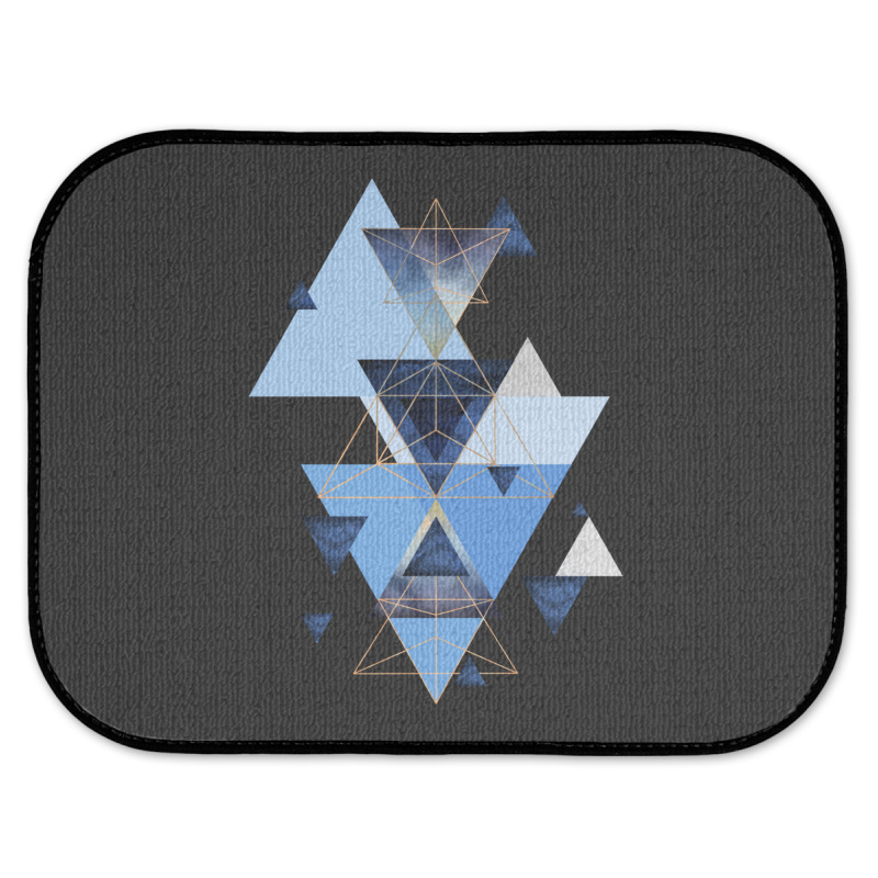 Geometric Triangle Compilation In Blue Rear Car Mat | Artistshot