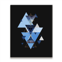 Geometric Triangle Compilation In Blue Metal Print Vertical | Artistshot