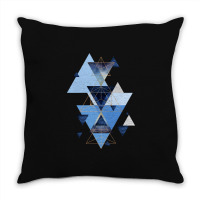 Geometric Triangle Compilation In Blue Throw Pillow | Artistshot