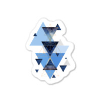 Geometric Triangle Compilation In Blue Sticker | Artistshot