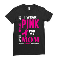 I Wear Pink For My Mom (breast Cancer Awareness) Ladies Fitted T-shirt | Artistshot