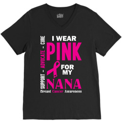 I Wear Pink For My Nana (Breast Cancer Awareness) V-Neck Tee | Artistshot