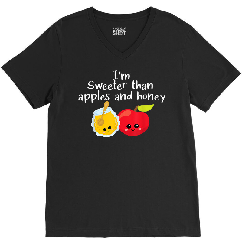 Rosh Hashanah Apples And Honey Shana Tova Jewish New Year T Shirt V-neck Tee | Artistshot