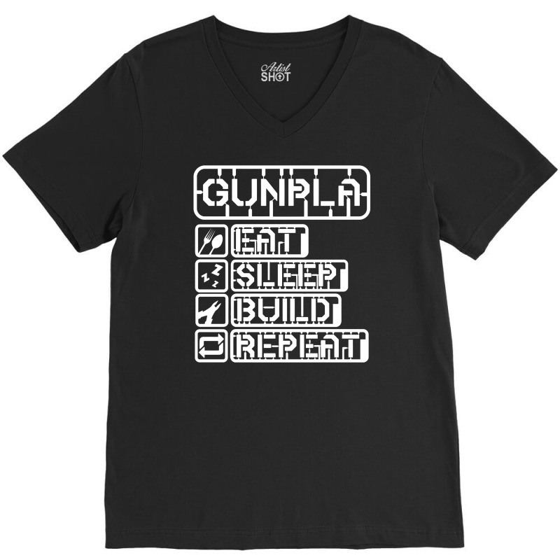 Gunpla Daily Doze White Design V-neck Tee | Artistshot