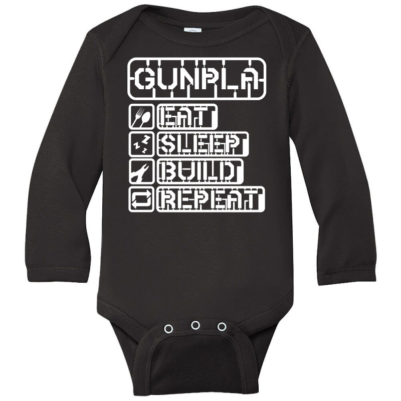 Gunpla Daily Doze White Design Long Sleeve Baby Bodysuit | Artistshot