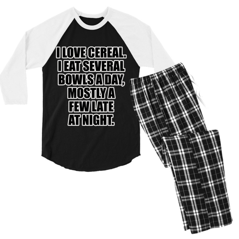 Paul Dano I Love Cereal Quote 2022 Men's 3/4 Sleeve Pajama Set by cm-arts | Artistshot