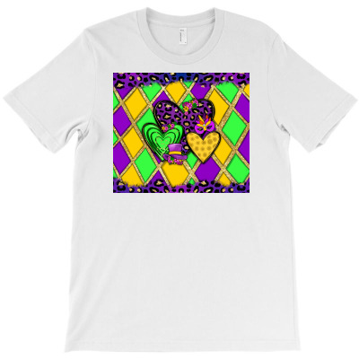 Mardi Gras Hearts T-shirt Designed By Angel Clark
