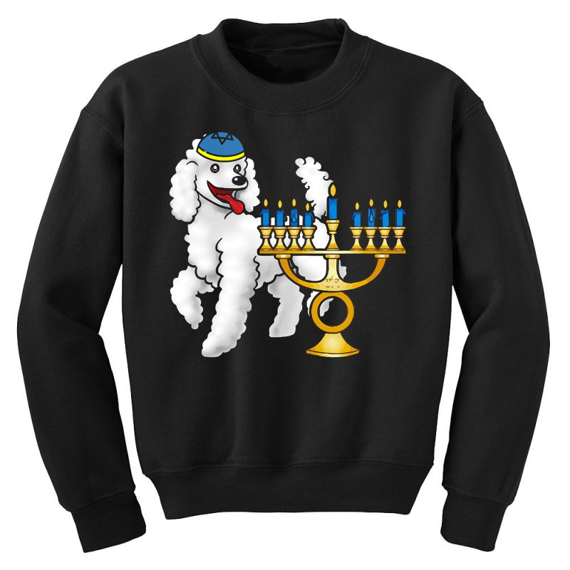 Funny Hanukkah T  Shirt Funny Jewish Poodle Dog Lover Menorah Hanukkah Youth Sweatshirt | Artistshot