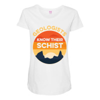 Geologists Know Their Schist Funny Geologist Pun Geology Fun Long Slee Maternity Scoop Neck T-shirt | Artistshot