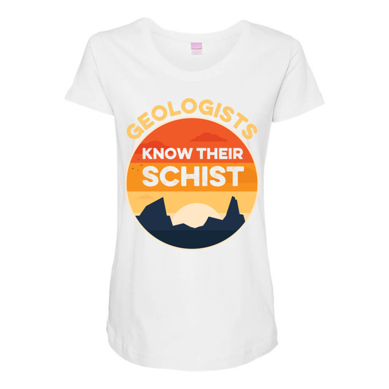 Geologists Know Their Schist Funny Geologist Pun Geology Fun Long Slee Maternity Scoop Neck T-shirt by cm-arts | Artistshot