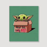 Adopt A Baby Mandalorian Baby Yoda Portrait Canvas Print | Artistshot