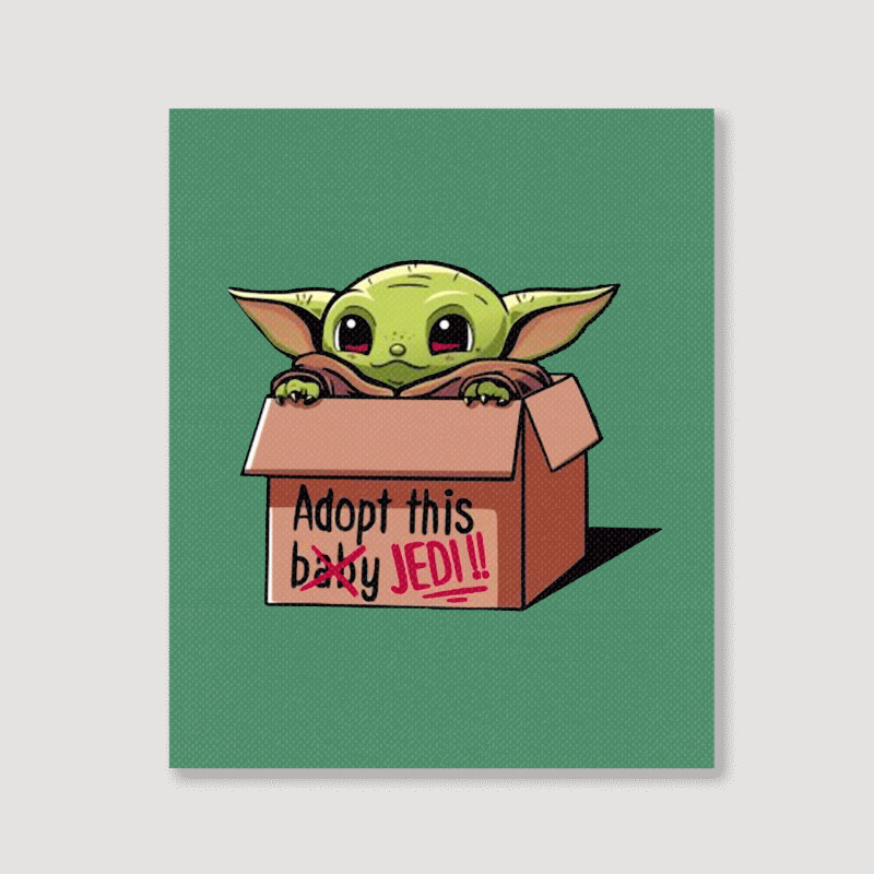 Adopt A Baby Mandalorian Baby Yoda Portrait Canvas Print by paulscott Art | Artistshot