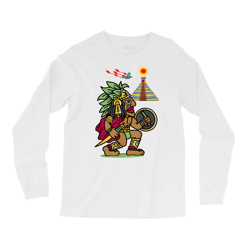 Ancient Aztec Warrior Dln8 Aliens At Tenochtitlan T Shirt Long Sleeve Shirts by cm-arts | Artistshot