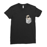 Men's Women's Kids Cool Pocket Pug Pets Ladies Fitted T-shirt | Artistshot