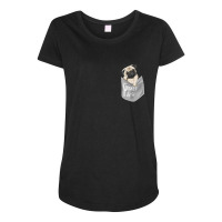 Men's Women's Kids Cool Pocket Pug Pets Maternity Scoop Neck T-shirt | Artistshot