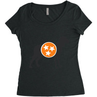 Dark Gray Hound With Orange _amp_ White Tri-star Women's Triblend Scoop T-shirt | Artistshot