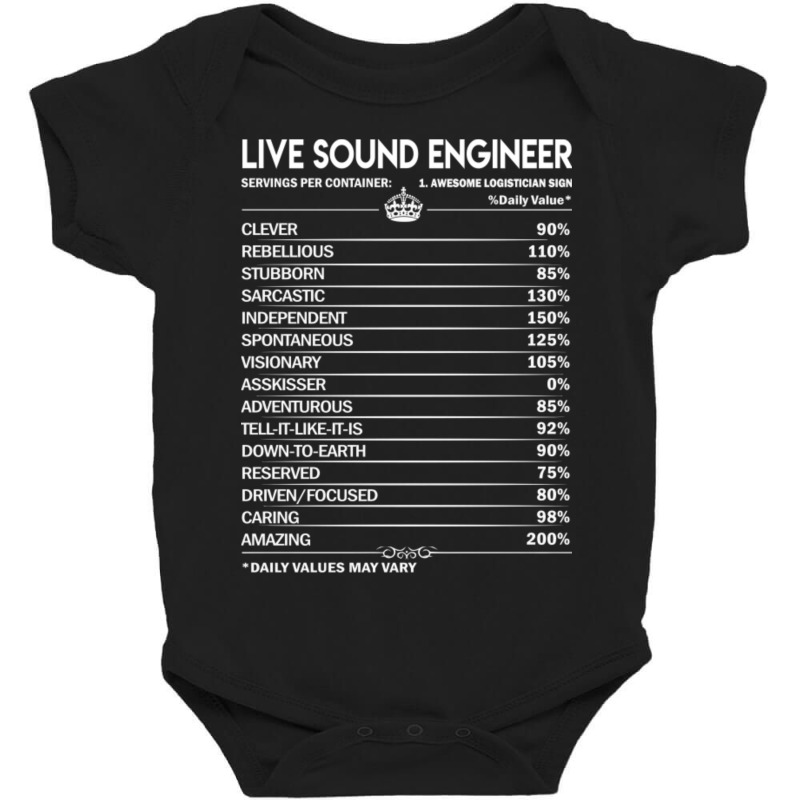 Live Sound Engineer T Shirt - Live Sound Engineer Factors Daily Gift I Baby Bodysuit by Kuwannin528 | Artistshot