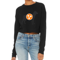 Dark Gray Hound With Orange _amp_ White Tri-star Cropped Sweater | Artistshot