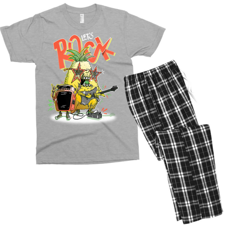 Funny Musician Shirt Rock N Roll Pineapple Guitar Players T  Shirt Men's T-shirt Pajama Set by hratke | Artistshot