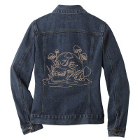 Skull Mushroom Morel Mycologist Goth Mushroom Skeleton Ladies Denim Jacket | Artistshot