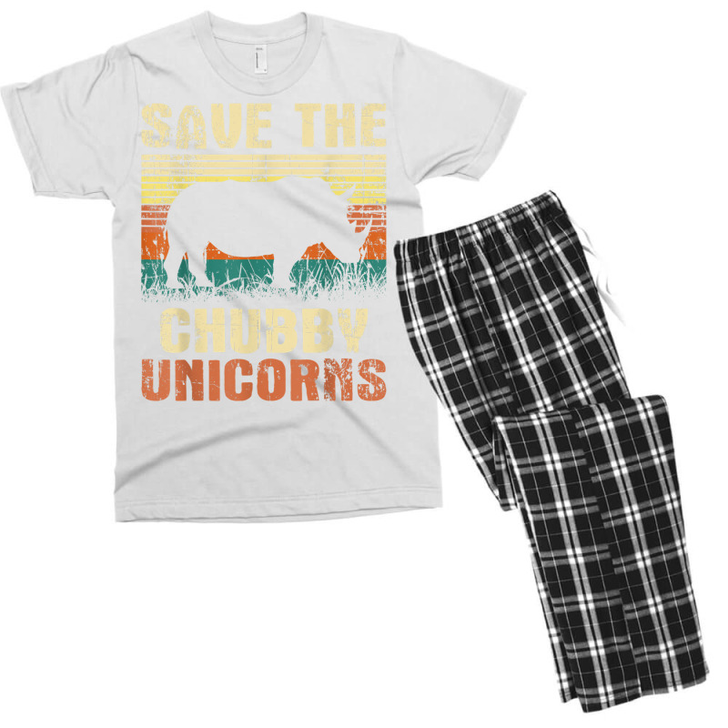 Save The Chubby Unicorns   Zoologist Rhino Lover Rhinoceros T Shirt Men's T-shirt Pajama Set by cm-arts | Artistshot