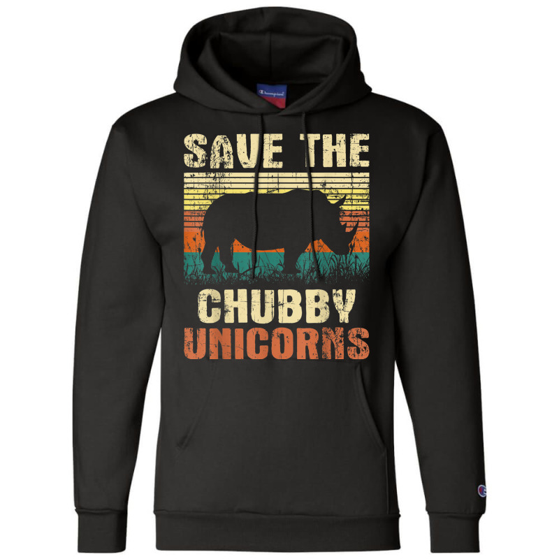 Save The Chubby Unicorns   Zoologist Rhino Lover Rhinoceros T Shirt Champion Hoodie by cm-arts | Artistshot