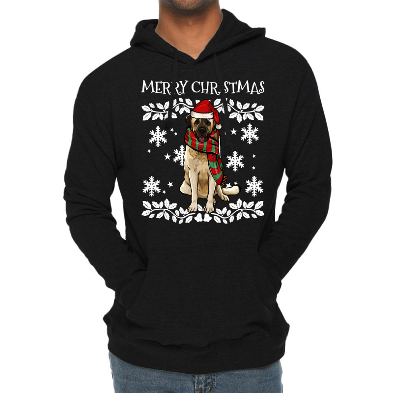 Merry Christmas Ornament Anatolian Shepherd Dog Xmas Santa Pullover Ho Lightweight Hoodie by gocuzhejani | Artistshot