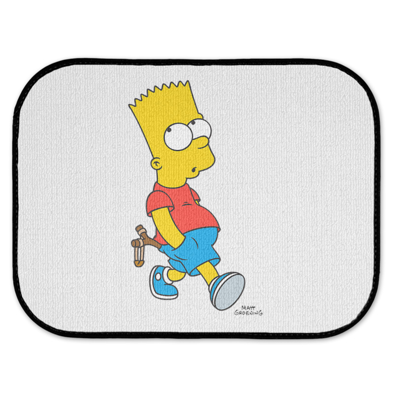 The Simpsons Bart Simpson With Slingshot Premium T Shirt Rear Car Mat | Artistshot