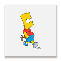 The Simpsons Bart Simpson With Slingshot Premium T Shirt Metal Print Square | Artistshot