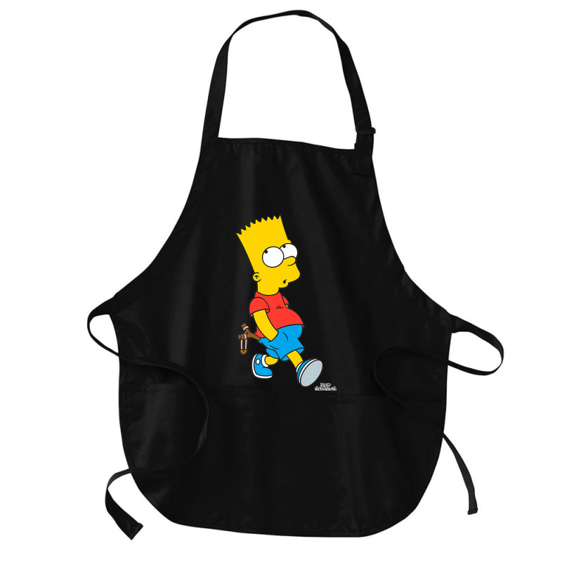 The Simpsons Bart Simpson With Slingshot Premium T Shirt Medium-length Apron | Artistshot