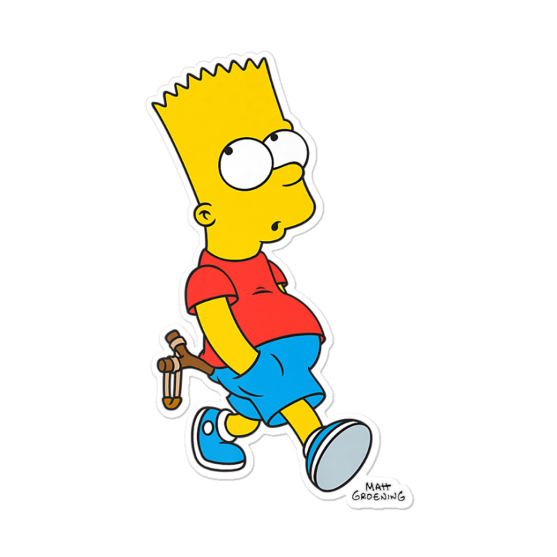 The Simpsons Bart Simpson With Slingshot Premium T Shirt Sticker | Artistshot