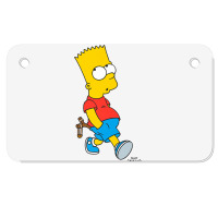 The Simpsons Bart Simpson With Slingshot Premium T Shirt Motorcycle License Plate | Artistshot