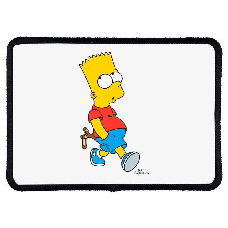 The Simpsons Bart Simpson With Slingshot Premium T Shirt Rectangle Patch | Artistshot