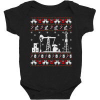 Merry Fracking Christmas Oilfield Oil Ugly Christmas Sweater Long Slee Baby Bodysuit | Artistshot