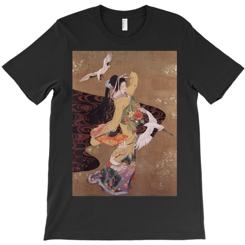 Dance Of Cranes Japanese Retro Art T-shirt | Artistshot