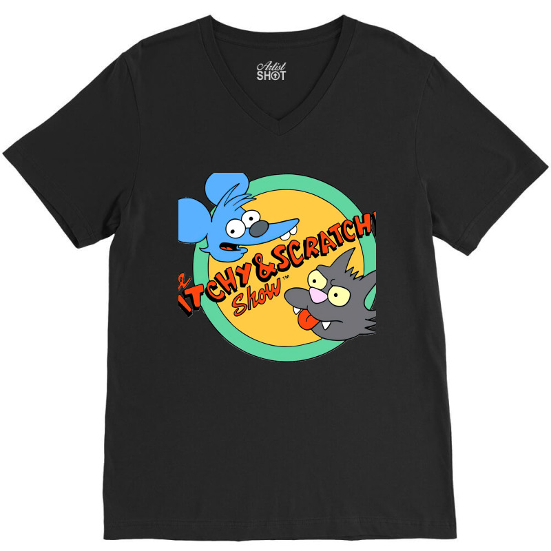 The Itchy And Scratchy Cartoons Classic V-neck Tee | Artistshot